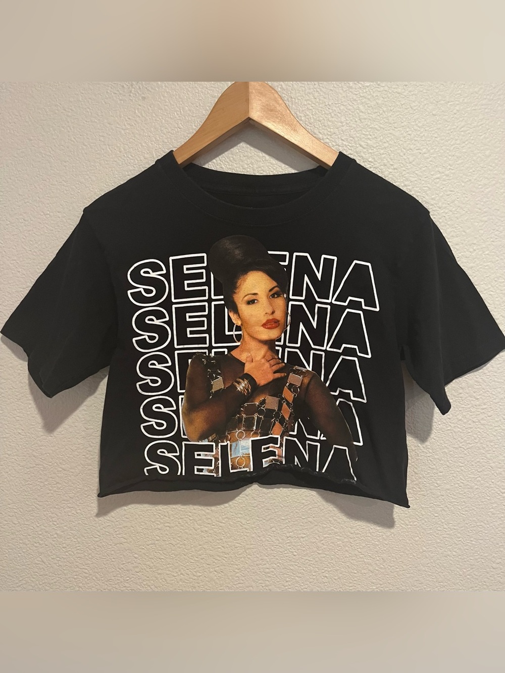 Selena Official Merchandise Cut Off Black Crop Top Size S